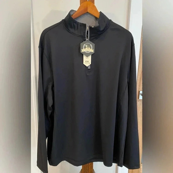 Rorie Whelan Golf Sporty 1/4 Zip Pullover Jacket Black Stretch Men’s XXL NEW - Picture 2 of 11